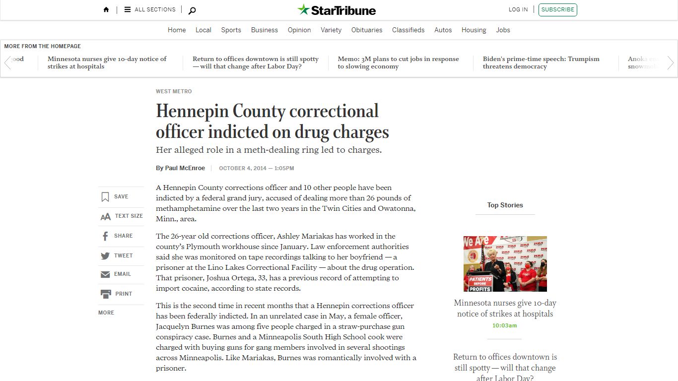 Hennepin County correctional officer indicted on drug charges