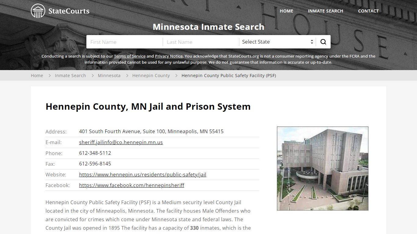 Hennepin County, MN Jail and Prison System - State Courts